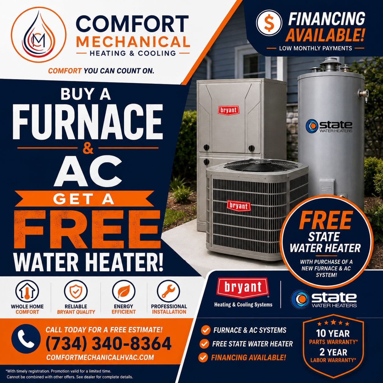 Free Water Heater With Every New Bryant Furnace and AC System image