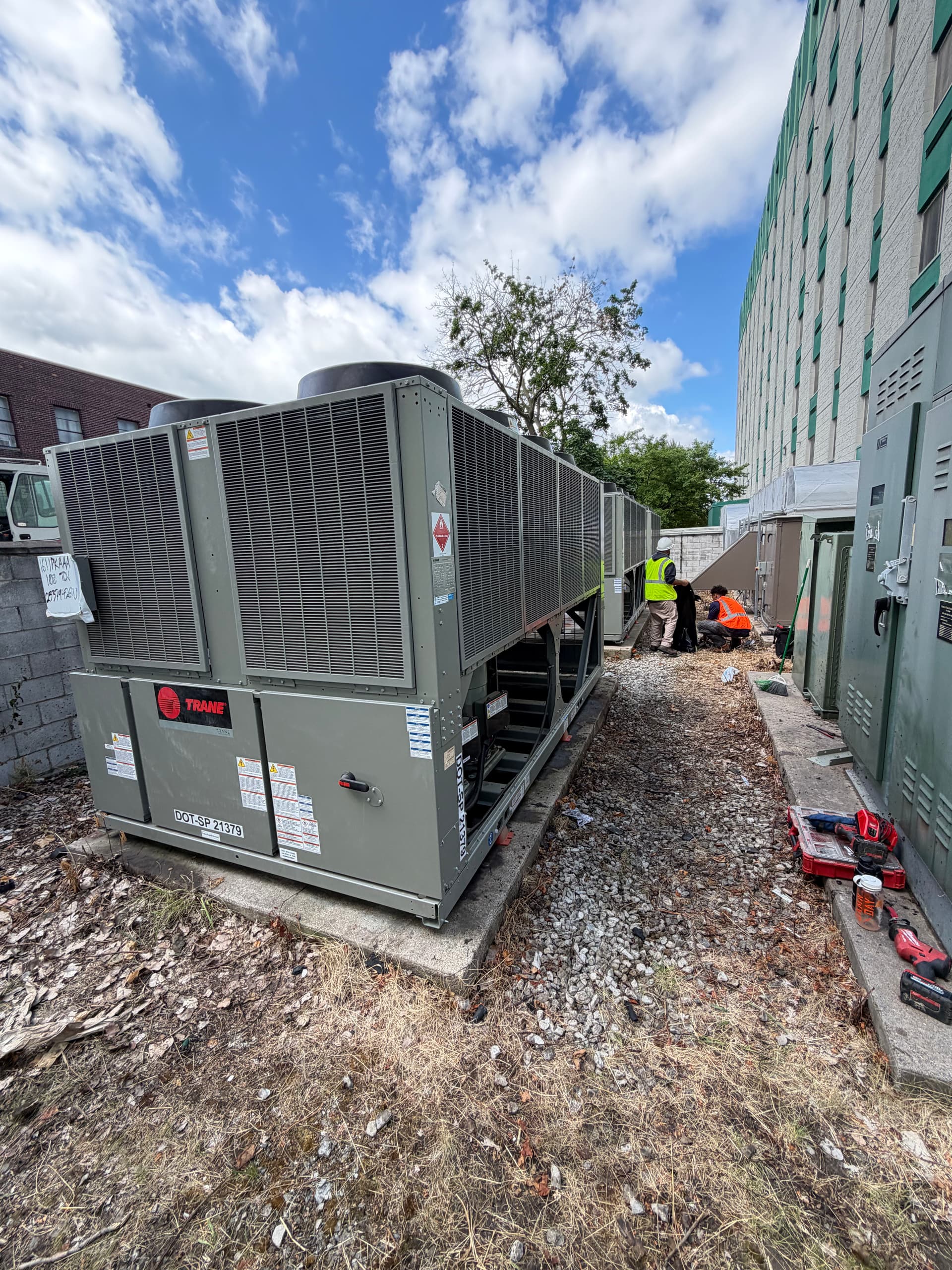 Triple Chiller Replacement - York Units Out, Trane Units In image