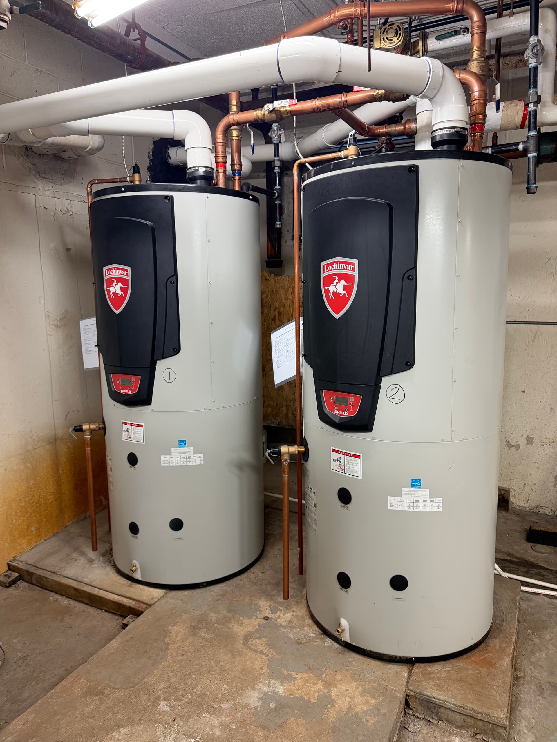 Dual Lochinvar Shield High-Efficiency Water Heater Installation in Ann Arbor image